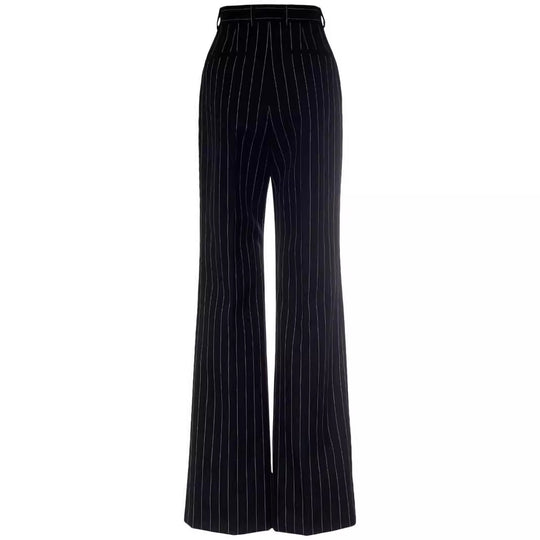 Damen Hochtaillierte weite Nadelstreifen-Hose im Tailoring-Stil Shop Nory