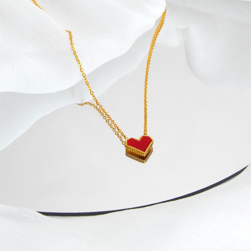 Damen Halskette mit herzförmigem Anhänger aus hochwertigem Metall Shop Nory