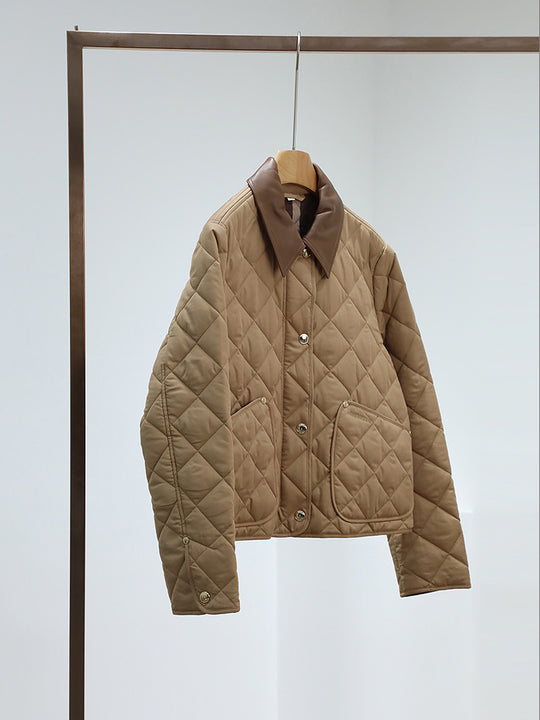 Damen Steppjacke mit hochwertigem Lederkragen Shop Nory
