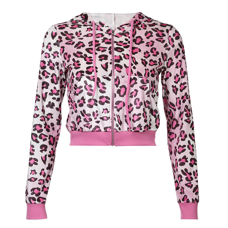 Damen nan kurz geschnittene Kapuzenjacke mit Camouflage-Muster, Frontreißverschluss, Kängurutasche und weitem Rippbund Shop Nory