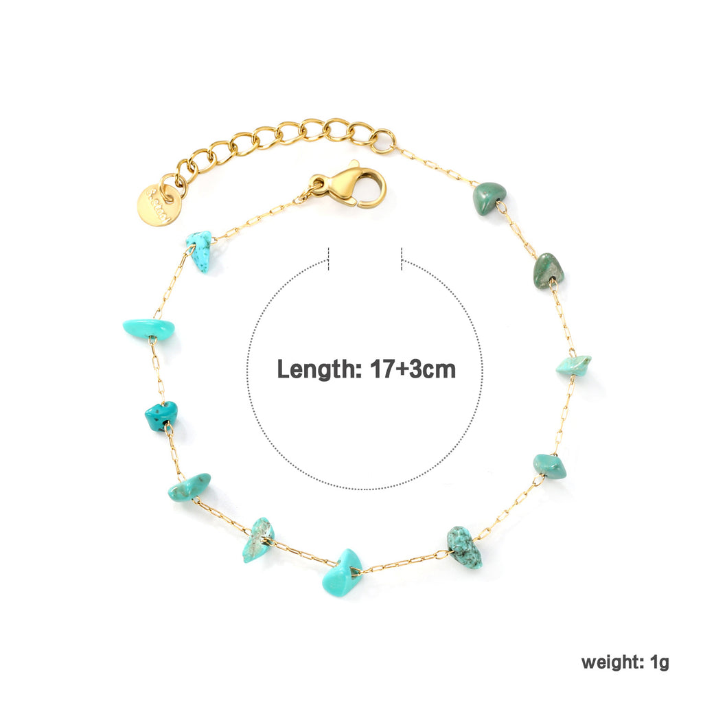 Damen Armband mit bunten Gewinnsteinen und exquisitem Goldbeschichtungsdesign Shop Nory