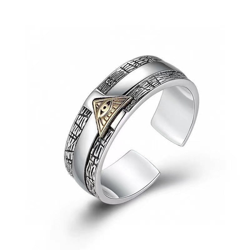 Damen Offener Ring mit kunstvollem Symbol-Design und eingravierter Struktur Shop Nory