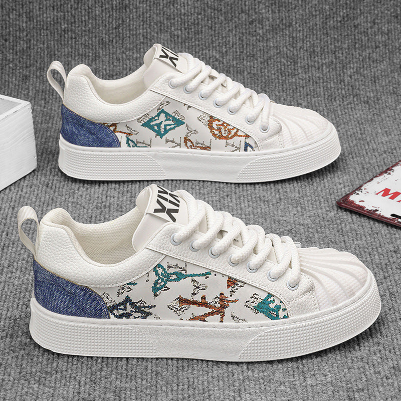 Damen Low-Top Sneaker mit besticktem Schmetterlingsmuster und strukturierter Zehenkappe Shopy Nory
