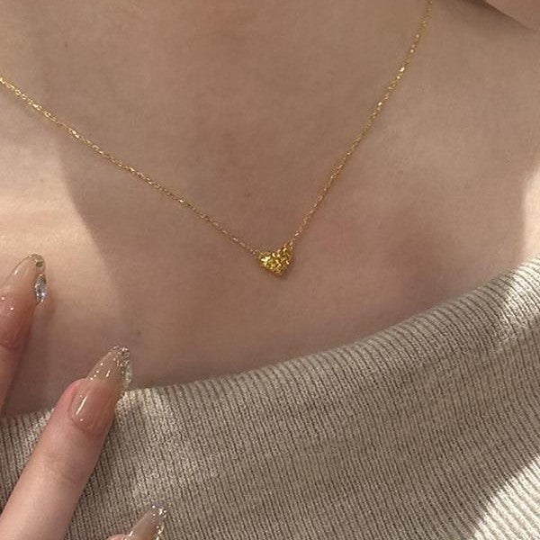 Damen zarte Herz-Halskette aus Gold Shop Nory