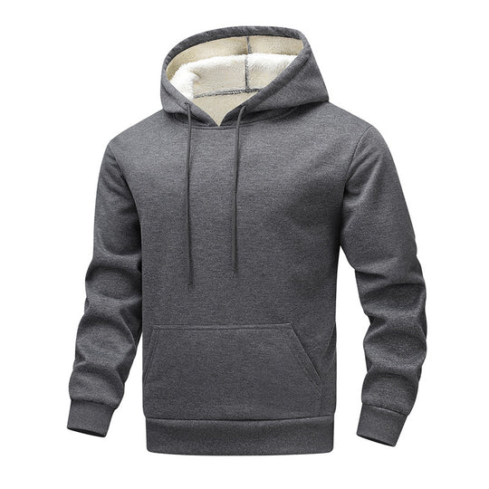 Herren Kuscheliger Teddyfleece-Kapuzenpullover mit Sherpa-Futter und Kängurutasche Shop Nory