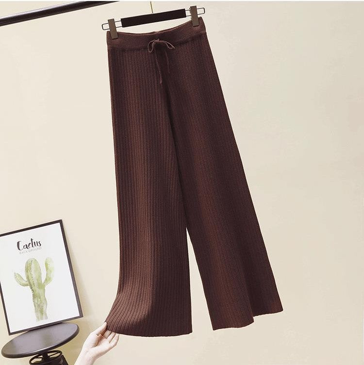 Damen Bequeme Rippstrickhose mit Kordelzug Shop Nory