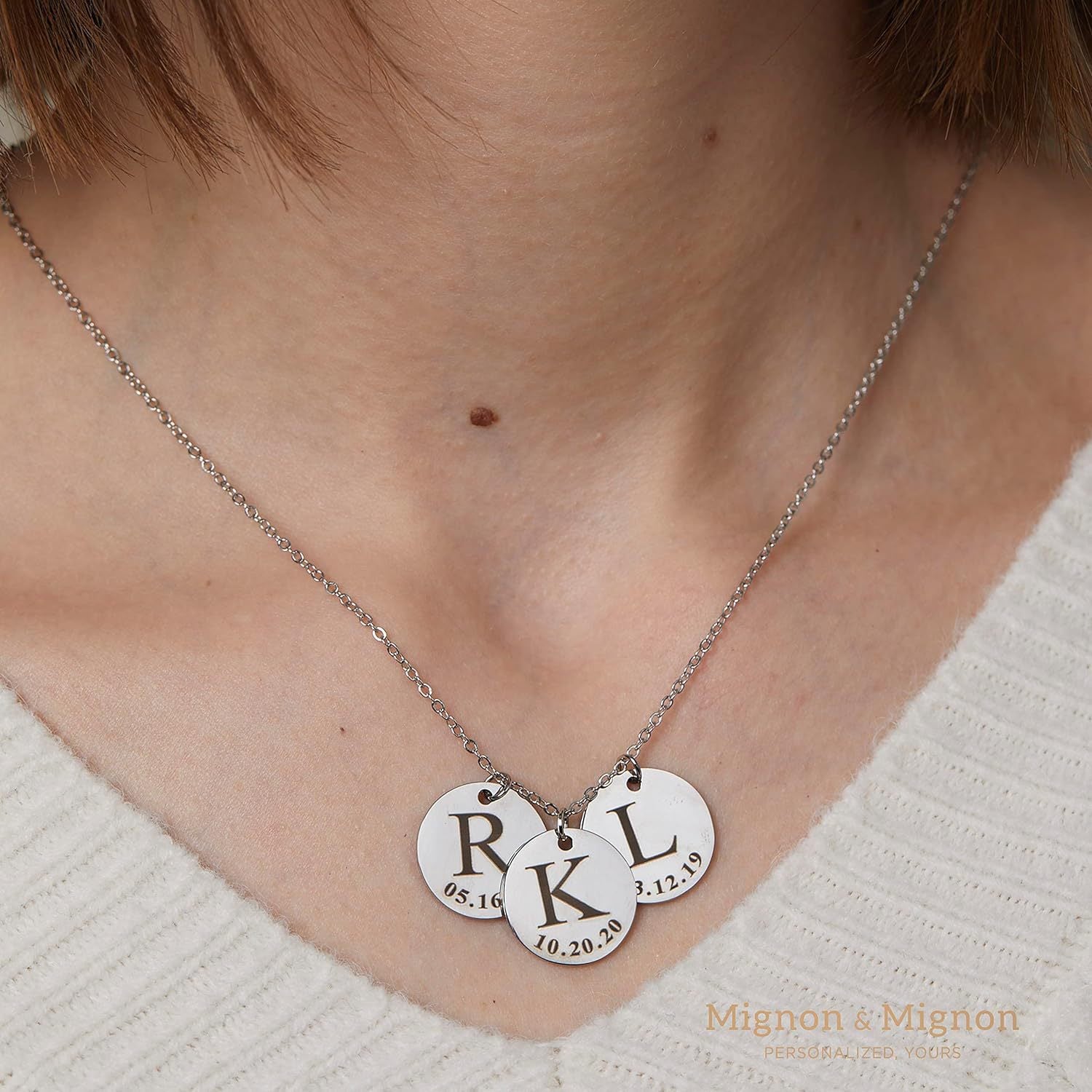 Damen Halskette mit gravierbarem Plättchen aus hochwertigem Edelstahl Shop Nory