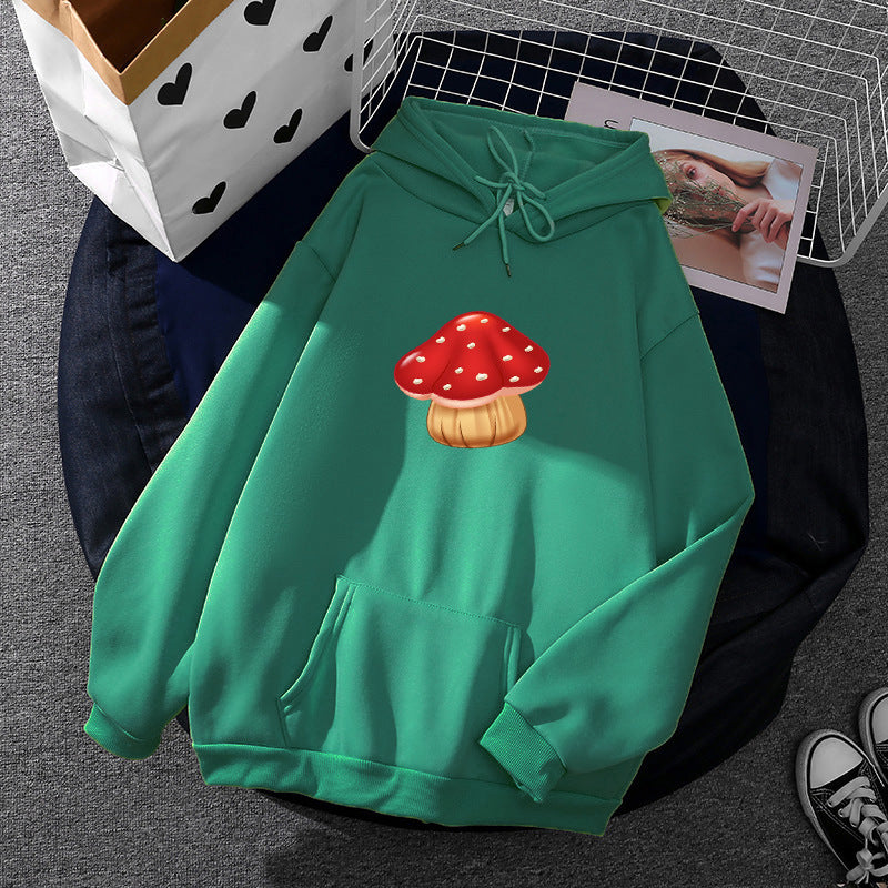 Damen nan leichter Oversize Kapuzenpullover mit Herz‑EKG‑Motiv, langen Kordeln und elastischem Bund Shop Nory