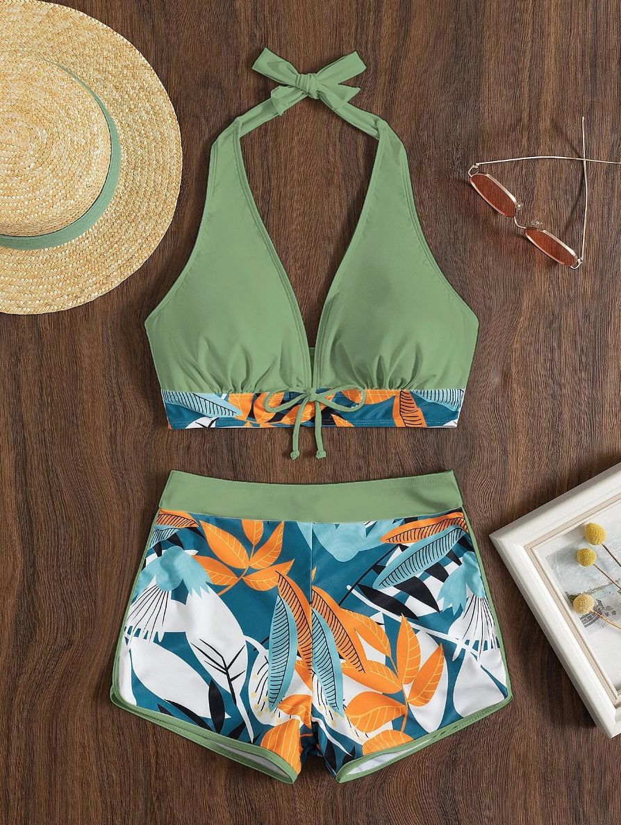 Damen Sportliches Bikiniset mit floralem Design