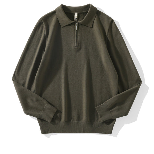 Herren Moderner Pullover mit Stehkragen und Reißverschluss Shop Nory