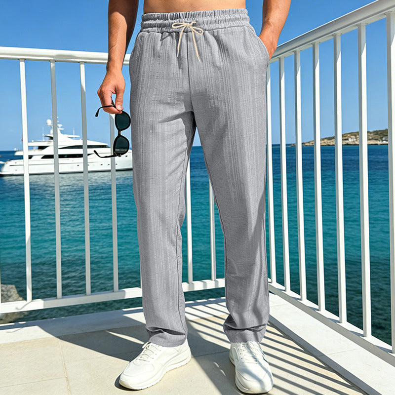 Herren Maritime Freizeit-Hose mit tonaler Rippstruktur, Kordelzug & Seitentaschen Shop Nory