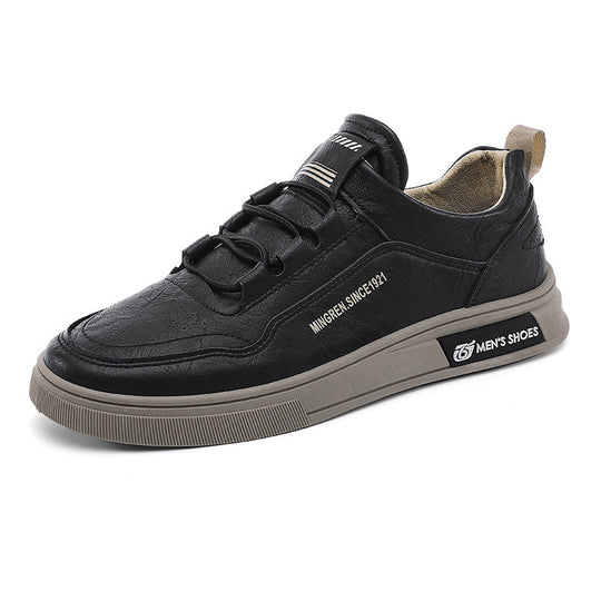 Herren elegante Low-Top Lederoptik City-Sneaker mit verstärkter Zehenkappe und gepolstertem Fersenkragen Shop Nory