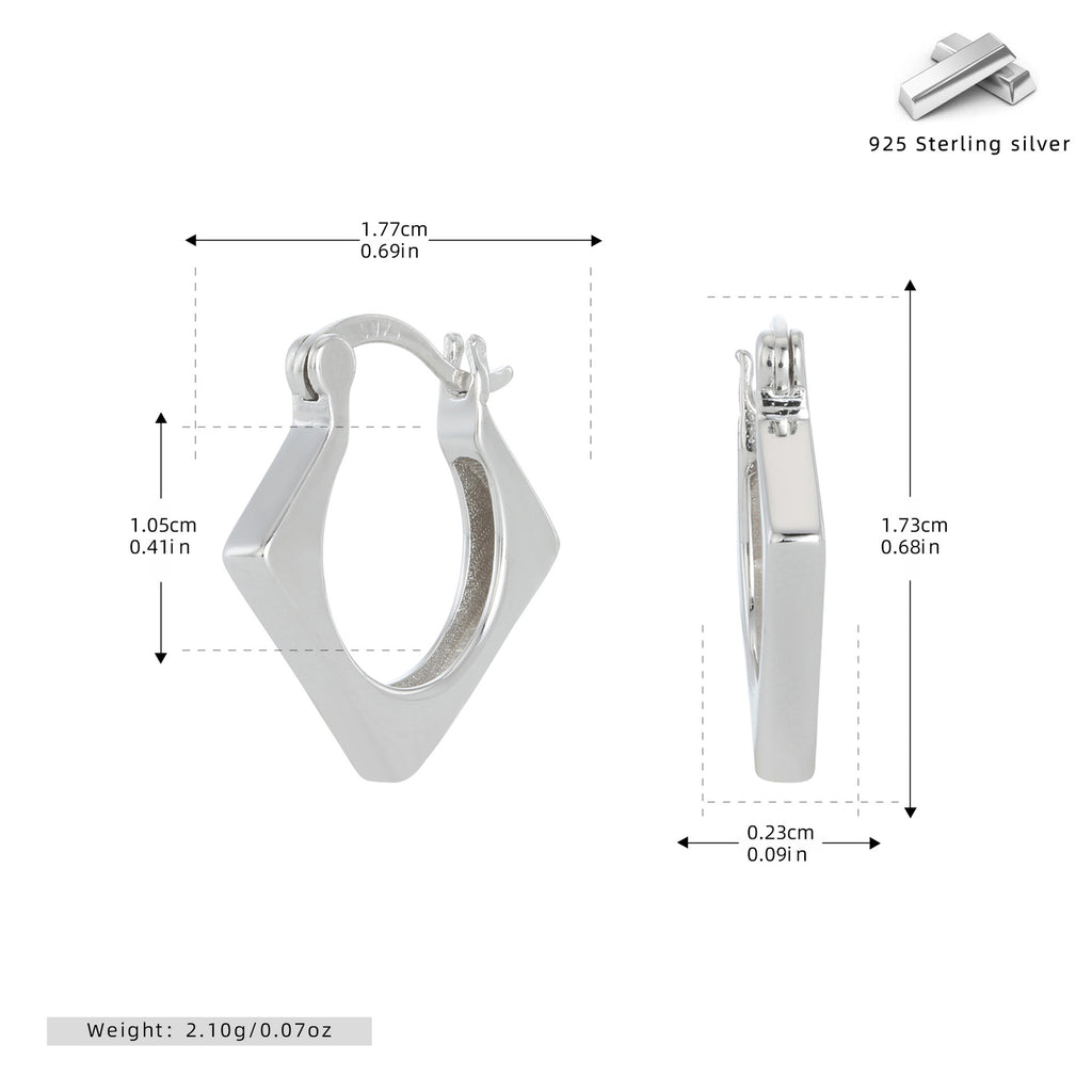 Damen Ohrhänger im modernen Diamantdesign aus hochwertigem 925 Sterling Silber Shop Nory