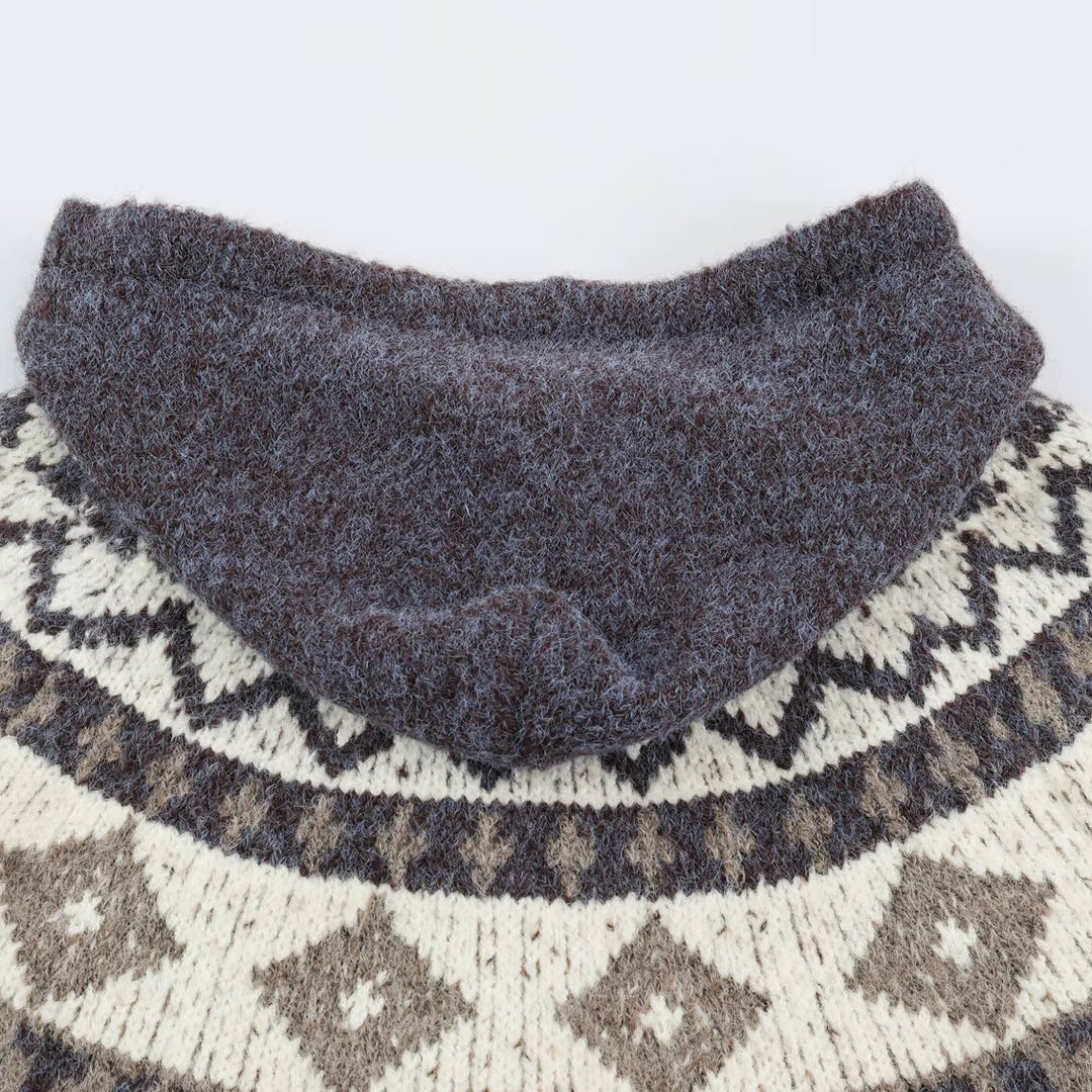 Damen Kapuzen-Strickjacke im Norwegerstil mit Knebelverschlüssen Shop Nory