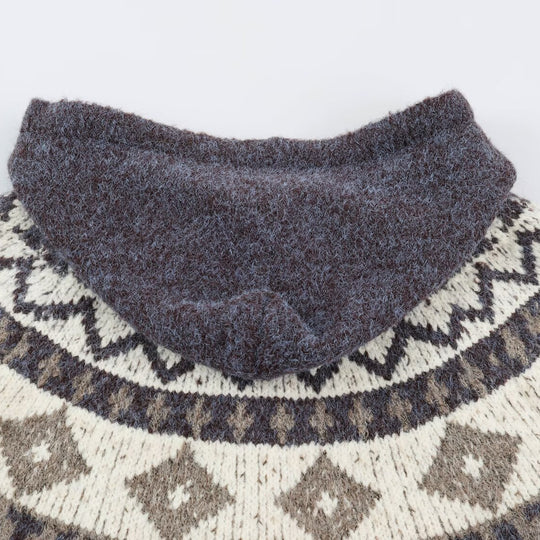Damen Kapuzen-Strickjacke im Norwegerstil mit Knebelverschlüssen Shop Nory