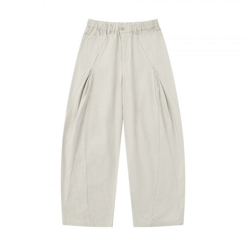 Damen Weite Culotte-Hose mit elastischem Bund, dekorativen Falten und geschwungenen Nahtdetails Shop Nory