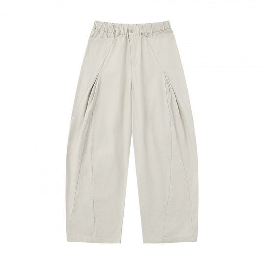Damen Weite Culotte-Hose mit elastischem Bund, dekorativen Falten und geschwungenen Nahtdetails Shop Nory