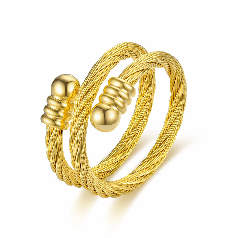 Damen Ring mit doppeltem Drahtdesign und stilvollen Akzenten Shop Nory
