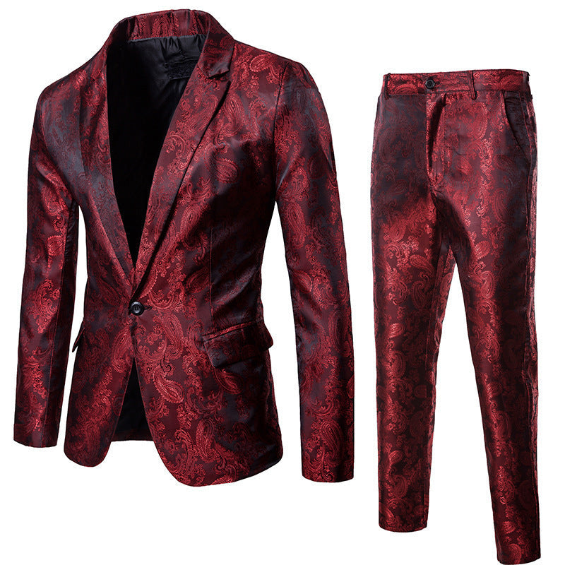 Herren elegantes Anzug-Set mit feinem Paisleymuster