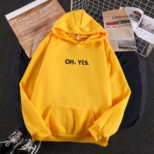 Damen nan Kapuzenpullover mit weichem Innenfutter, Kängurutasche und dezentem Frontprint Shop Nory