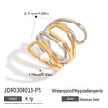 Damen Offener Ring mit innovativem zweifach geschwungenem Design aus hypoallergenem Edelstahl Shop Nory