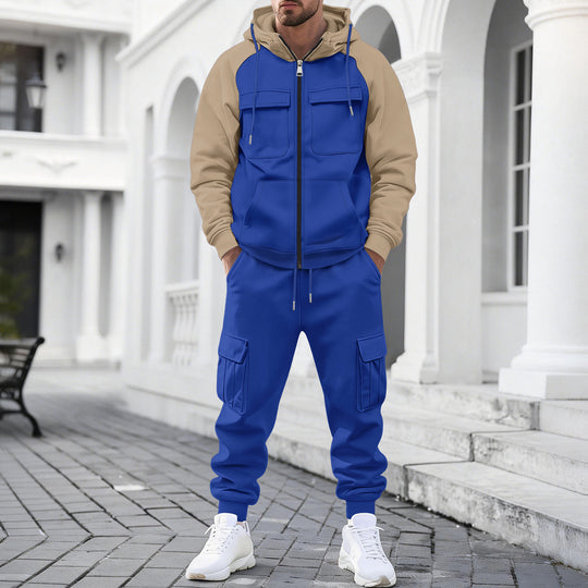 Herren Kapuzen-Sweatset mit Reißverschluss und funktionaler Cargohose Shop Nory