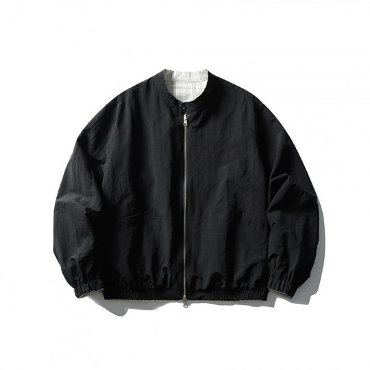 Unisex Leichte Oversize-Bomberjacke aus Strukturstoff mit Stehkragen und elastischem Saum Shop Nory