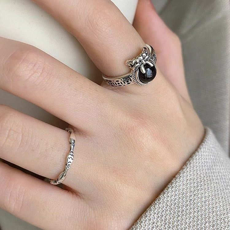Damen Verzierte Silberring Shop Nory