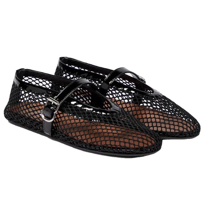 Damen Glitzernde Ballerinas mit dekorativem Riemen