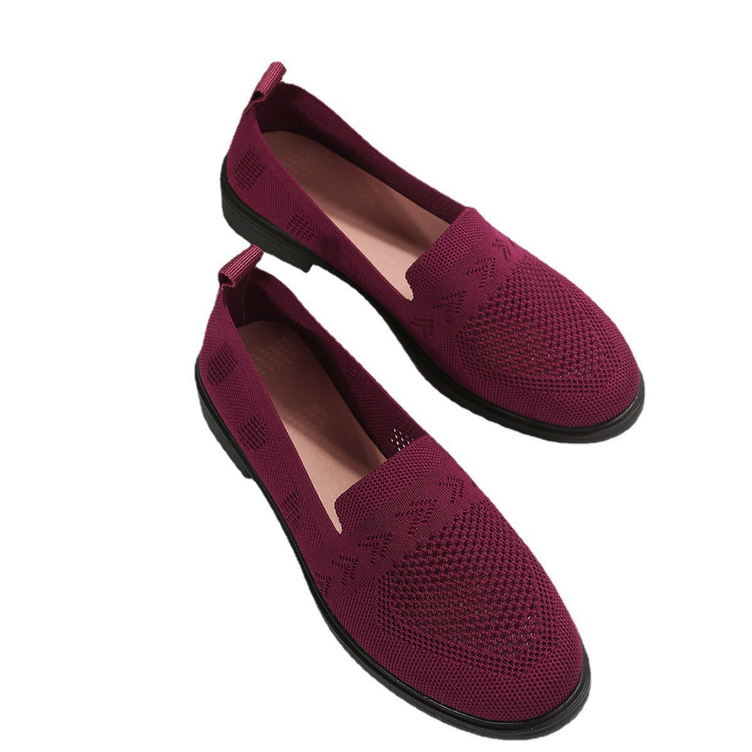 Damen luftige Slip-On Sneakers mit atmungsaktivem Netzmaterial