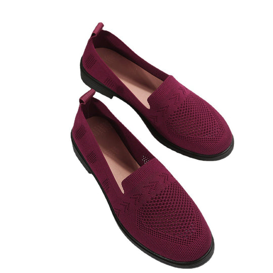 Damen luftige Slip-On Sneakers mit atmungsaktivem Netzmaterial