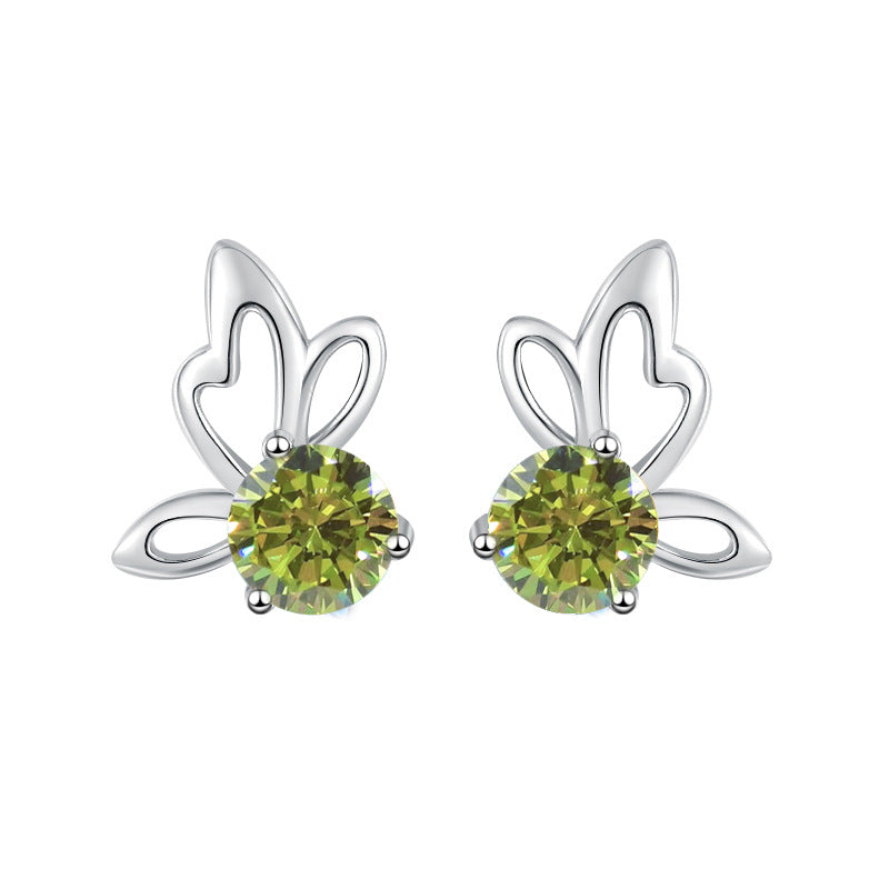 Damen Ohrstecker mit floralem Design und funkelndem Kristall Shop Nory
