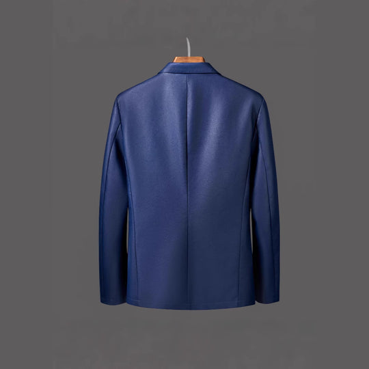 Herren Einreihiger Blazer aus Lederimitat mit Notch-Revers und Pattentaschen Shop Nory