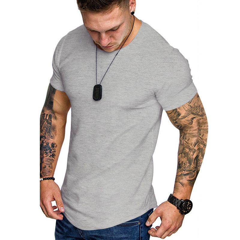 Herren figurbetontes Kurzarm-T-Shirt aus hochwertiger Baumwolle mit Rundhalsausschnitt und bequemen Schnitt