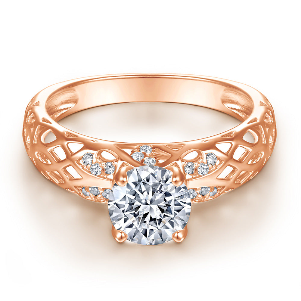 Damen Ring mit filigranem Design und strahlendem Zirkonia-Besatz Shop Nory