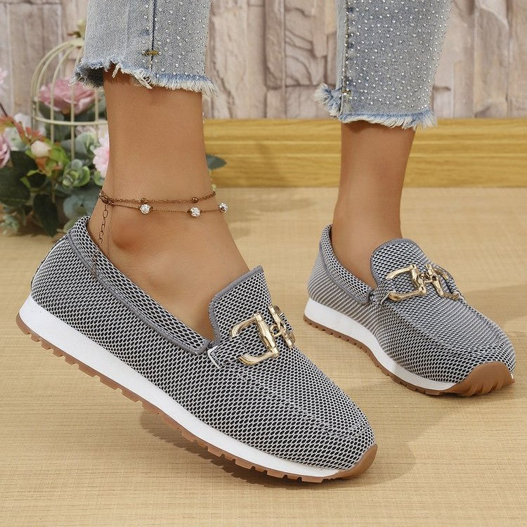 Damen Atmungsaktive Slip-On Sneakers mit elastischen Einsätzen und komfortablem Fußbett