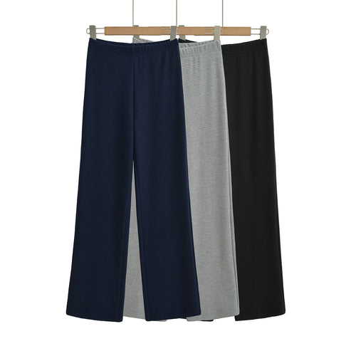 Damen Weite Strickhose mit Waffelstruktur und hohem Bund Shop Nory