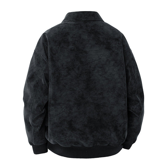 Herren elegante Wildlederjacke mit strukturiertem Schnitt