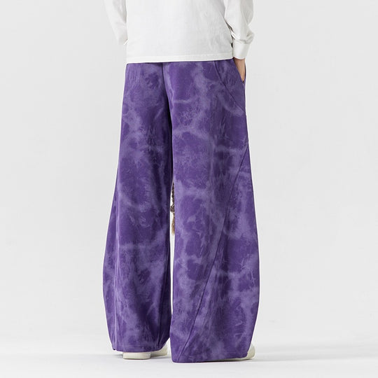 Unisex weite Batik-Haremshose mit dekorativem Kordelbund und tiefem Schritt Shop Nory