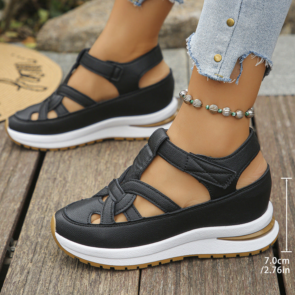 Damen Wedge-Sandalen mit verstellbarem Riemendesign und gepolsterter Innensohle