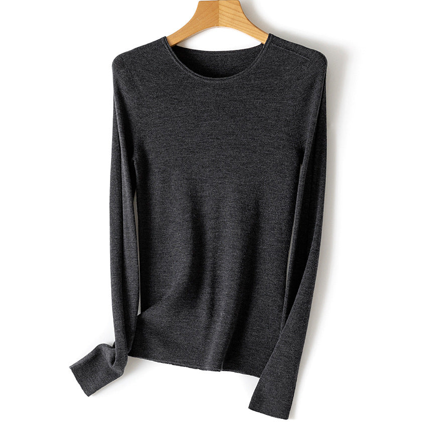 Damen Feiner Feinstrickpullover mit Rundhalsausschnitt und figurnaher Silhouette Shop Nory