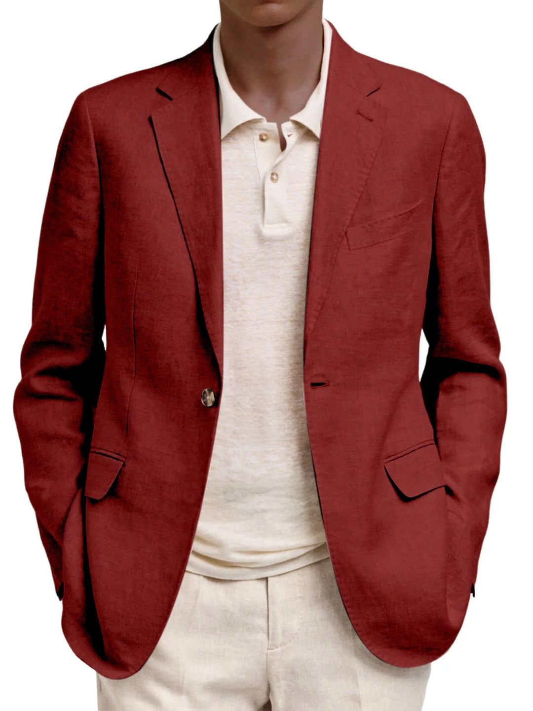 Herren nan leichtes Leinen-Sakko mit unstrukturierter Silhouette und Pattentaschen Shop Nory