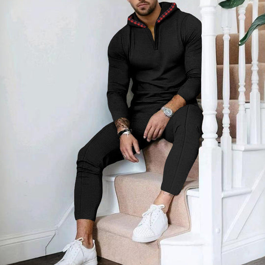 Herren Sportlicher Freizeitanzug mit modernem Kragen und praktischen Taschen Shopnory