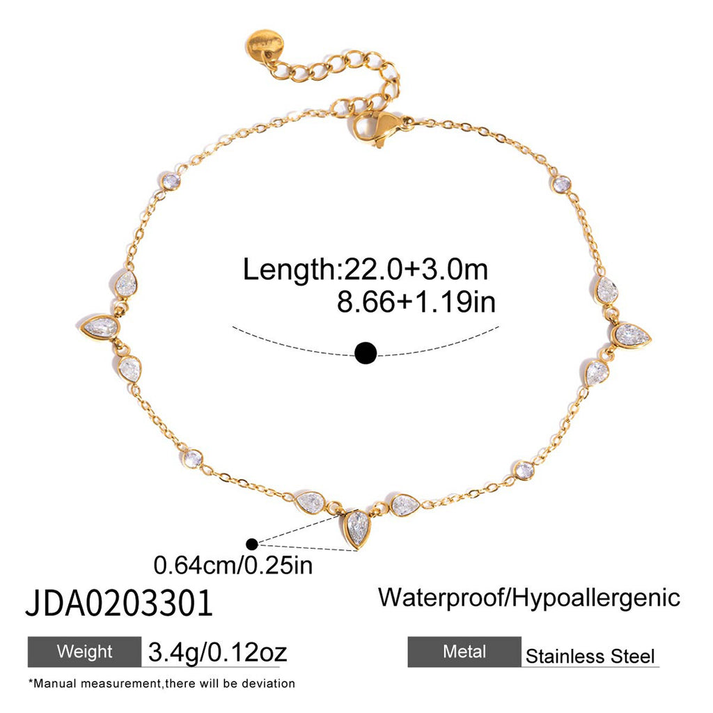 Damen Armband mit funkelnden Zirkonia-Anhängern und hypoallergenem Edelstahl Shop Nory