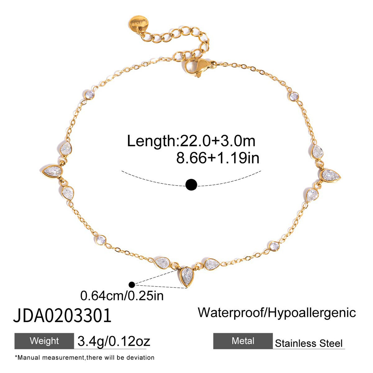 Damen Armband mit funkelnden Zirkonia-Anhängern und hypoallergenem Edelstahl Shop Nory