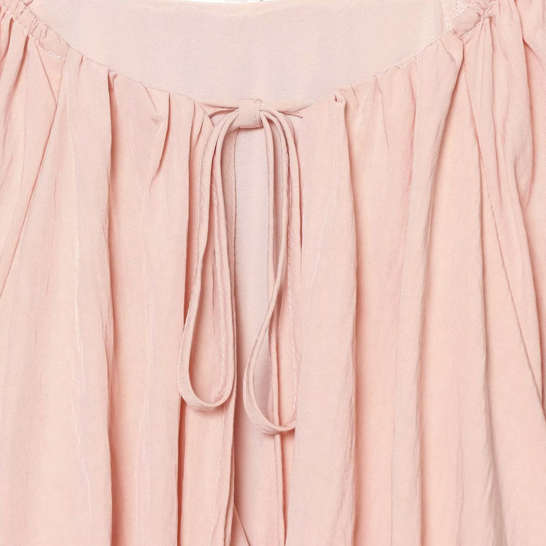 Damen Carmen-Cropped-Bluse mit Tunnelzugkragen, gerafftem Saum und Ballonärmeln Shop Nory