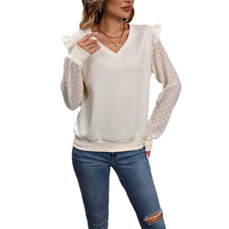 Damen Verspielter Strickpullover mit Rüschen-Details Shop Nory
