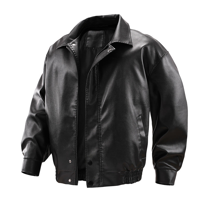 Herren Coole Kunstleder-Bomberjacke Shop Nory