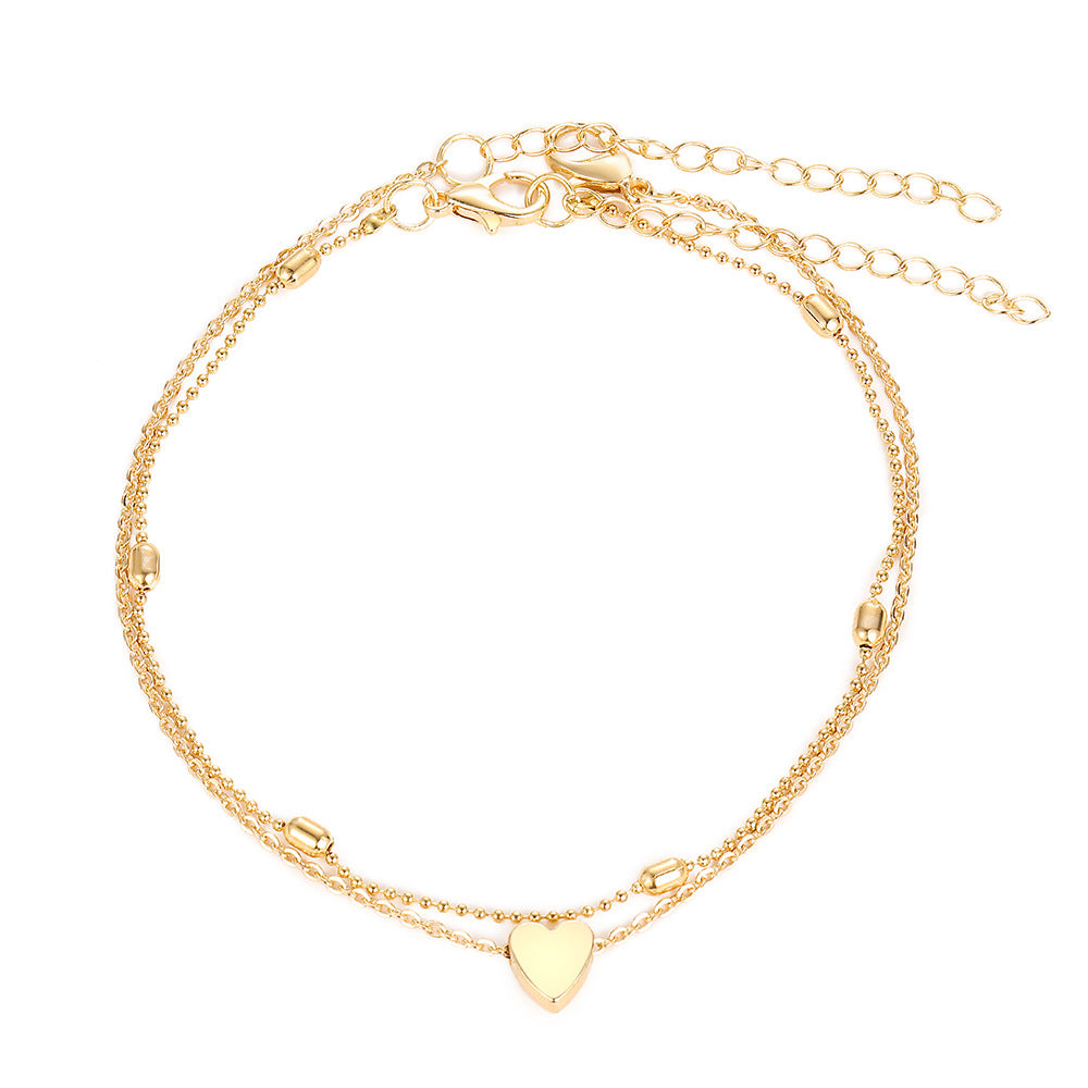 Damen Fußkettchen-Set mit filigranen Herzen und eleganten Goldakzenten Shop Nory