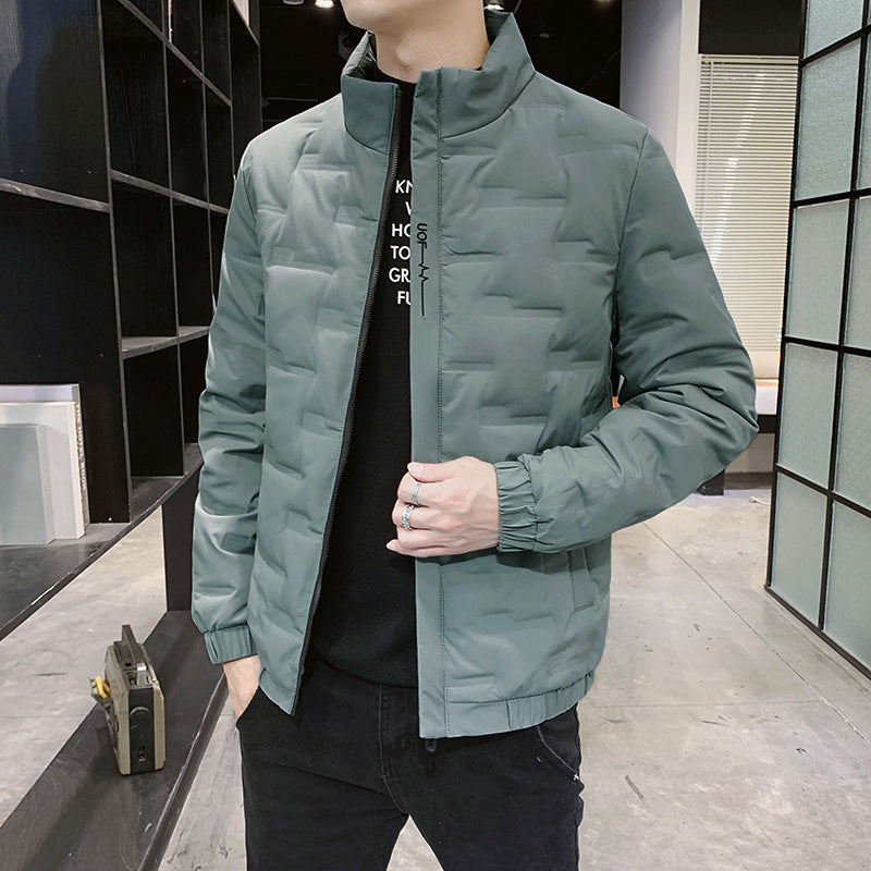 Herren Stehkragen-Steppjacke mit geometrischer Steppung und elastischen Bündchen Shop Nory